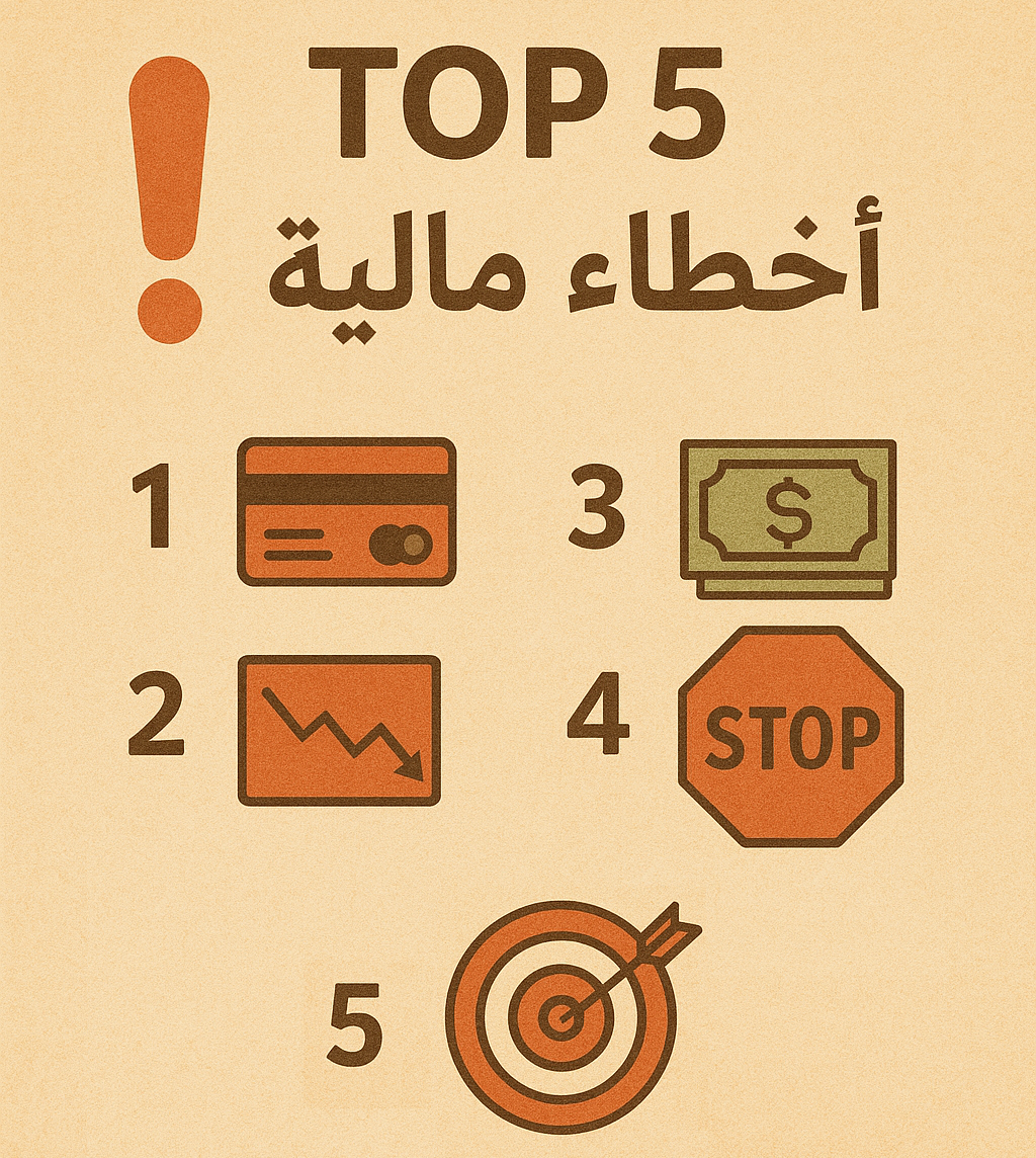 أكثر 5 أخطاء مالية شائعة (وتقدر تتجنبها)